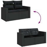 vidaXL Vrtna sedežna garnitura z blazinami 6-delna črn ratan/akacija | Shoptok.si