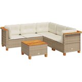 vidaXL 6-dijelni set vrtnih sofa s jastucima bež od poliratana | shoptok.hr