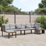vidaXL 4-dijelni set vrtnih sofa s jastucima čelik obložen prahom crni | shoptok.hr