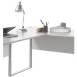XORA kotna pisalna miza kovina, leseni material svetlo siva | Shoptok.si