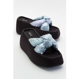 LuviShoes Regno Bebe Women's Blue Wedge Heeled Slippers Cene