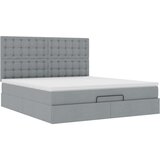 vidaXL Otomanski krevet s madracem svijetlosivi 180x200cm od tkanine | shoptok.hr