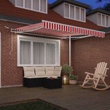  Skrovita tenda Crvena i bijela 350 x 250 cm Poliester i metal | shoptok.hr