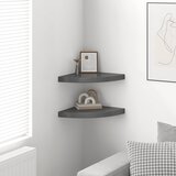  Plutajuće kutne police 2 kom sjajne sive 35 x 35 x 3,8 cm MDF | Eponuda.ba