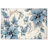  Slika - Turquoise Flowers in Retro Ambience Floristic Ornaments 120x80 | shoptok.hr