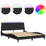 vidaXL Posteljni okvir z LED lučkami črn 160x200 cm žamet, (21082010) Cene
