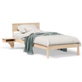  Krevet s okvirima i noćnim ormarićima Smeđa 100 x 200 cm | shoptok.hr