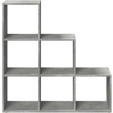vidaXL Pregrada s knjižno omaro 3-nadstropna betonsko siva 99x29x99 cm | Shoptok.si