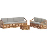 Setovi sofa 8 kom. Prirodna i svijetlo siva Čvrsto drvo akacije | shoptok.hr