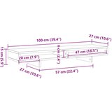 vidaXL Stalak za monitor boja hrasta 100x27x15 cm konstruirano drvo | shoptok.hr