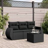  4-dijelni set vrtnih sofa od poliratana s jastucima crni Cijene
