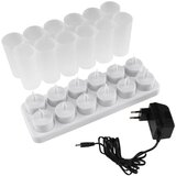 Ct Set 12 LED čajnih svečk s kozarci in polnilno postajo | Shoptok.si