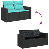  Vrtna garnitura - 7-dijelni set vrtnih sofa od poliratana s jastucima crni - Crna sa spremištem 1 | shoptok.hr