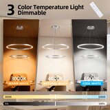  Brilagi-LED prigušiva luster na sajli PORTOFINO LED/98W/230V prečnika 80 cm srebrna + daljinski upravljač | Eponuda.com