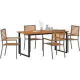  Vrtni set za objed 5 kom. Siva Čvrsto drvo akacije | shoptok.hr