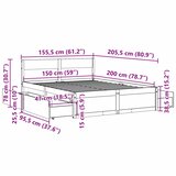  Okvir kreveta bez madraca bijeli 150x200 cm od masivne borovine | shoptok.hr