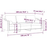  Trosjed s ukrasnim jastucima crni 180 cm od tkanine | Eponuda.ba