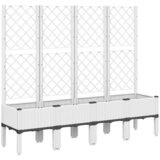  Vrtna sadilica s rešetkom bijela 160 x 40 x 142 cm PP | shoptok.hr