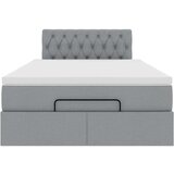 vidaXL Otomanska postelja z vzmetnico siv 120x190 cm blago | Shoptok.si
