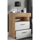 MID.YOU NOČNA OMARICA, bela, medeni hrast | Shoptok.si