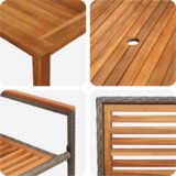  Jedilna garnitura za vrt 9 pcs Siva 200 x 100 x 74 cm | Shoptok.si
