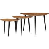  3-dijelni set stolića za kavu od masivnog bagremovog drva | shoptok.hr