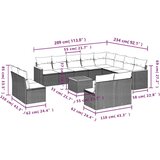  13-dijelni set vrtnih sofa s jastucima poliratan crni | shoptok.hr