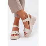 Boto Women's Leather Wedge Sandals Artiker 54C1624 Beige | Shoptok.si