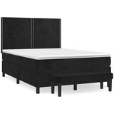  The Living Store Box spring postelja z vzmetnico črna 140x200 cm žamet - Box Spring Postelja, (21488778) | Shoptok.si