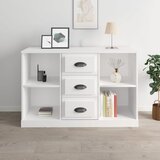 vidaXL Komoda bela 104,5x35,5x67,5 cm inženirski les Cene