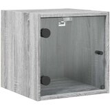vidaXL Nočna omarica s steklenimi vrati 2 kosa siva sonoma 35x37x35 cm | Shoptok.si