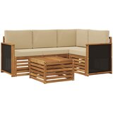 Set vanjskih sofa 5 pcs Prirodna i bež 59 x 59 x 37 cm | shoptok.hr