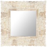 vidaXL Ogledalo bijelo 50 x 50 cm od masivnog drva manga | shoptok.hr