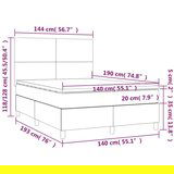  Box spring postelja z vzmetnico LED taupe 140x190 cm blago, (20901667) | Shoptok.si