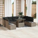  Sjedeća garnitura za vrt 10 kom. Siva poliratan 289 x 209 x 85 cm | shoptok.hr