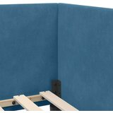 vidaXL Kotna postelja z vzglavjem Modra 100 cm x 200 cm blago | Shoptok.si