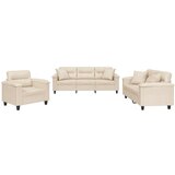  3-dijelni set sofa s jastucima bež od mikrovlakana | shoptok.hr
