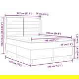  Postelja z vzmetnico Svetlo Siva 140x190 cm Tekstil, (22050470) | Shoptok.si