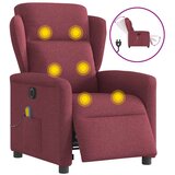 vidaXL Električni masažni naslonjač od tkanine crvena boja vina | shoptok.hr