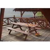 Rojaplast Tamno smeđi vrtni blagovaonski set od masivnog drveta za 4 osobe Piknic – | shoptok.hr