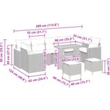 vidaXL Set Vrtnih Sofa od 10 Deo s Jastučićima Crna Poli Ratan Akacija | shoptok.hr