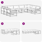 Set vanjskih sofa s jastukom 9 pcs Bijela i crna | Eponuda.ba
