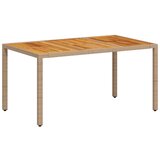  Vrtni stol bež 150 x 90 x 75 cm od poliratana i bagremovog drva | shoptok.hr