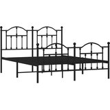  Metalni okvir kreveta uzglavlje i podnožje crni 135x190 cm | shoptok.hr