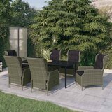  7-dijelni vrtni blagovaonski set smeđi Smeđa Dužina stola 200 cm | shoptok.hr