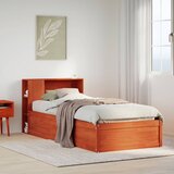 Maison Chic Posteljni okvir - Enojna postelja - Postelja za odrasle brez vzmetnice voščeno rjav 100x200 cm borovina-J8065, (21776971) | Shoptok.si