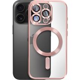 AVIZAR Ohišje MagSafe za iPhone 16 Pro Max Silikonski kromirani okvir, Šampanjec roza, (5000015499) | Shoptok.si