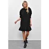 Cool & Sexy Women's Black Ruffle Hooded Sweat Dress B40 Cijene