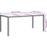  Vrtni stol smeđi 190x90x75 cm od kaljenog stakla i poliratana | shoptok.hr
