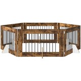  Vrata za pse s postoljem 6 pcs Dimljeni hrast 100 x 60 cm | shoptok.hr